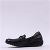 Caprice Faby Deerskin Low Link Wedge - Black Deerskin