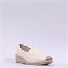 Caprice Finja Slip On Wedge - Cream Leather