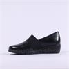 Caprice Finja Slip On Stretch Band Wedge - Black Leather