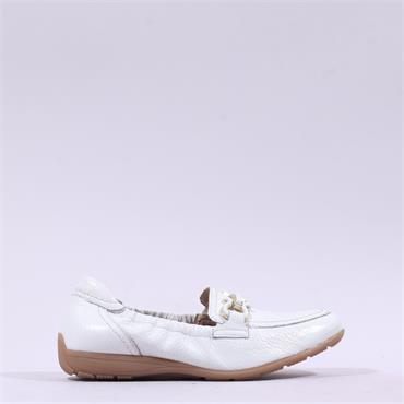 Caprice Verena Slip On Deerskin Loafer - White Deerskin