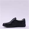 Caprice Gera Velcro Strap Comfort(K Fit) - Black Leather