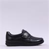 Caprice Gera Velcro Strap Comfort(K Fit) - Black Leather