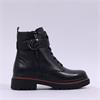 Caprice Flori Chunky Strap Laced Boot - Black Leather