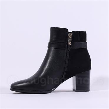 Caprice Francesca Heel Strap Ankle Boot - Black Combi