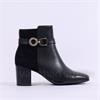 Caprice Francesca Heel Strap Ankle Boot - Black Combi