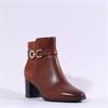Caprice Francesca Heel Strap Ankle Boot - Cognac Combi