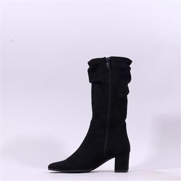 Caprice Tracy Block Heel Mid Calf - Black Stretch