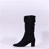 Caprice Tracy Block Heel Mid Calf - Black Stretch