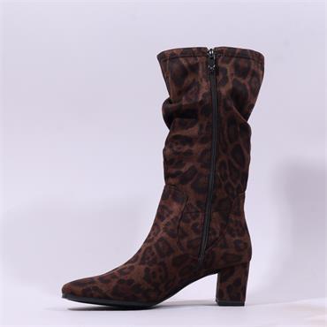 Caprice Tracy Block Heel Mid Calf - Leopard Stretch