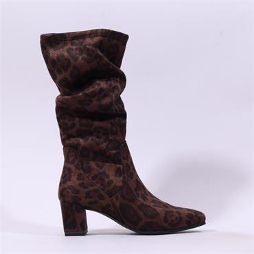 Caprice Tracy Block Heel Mid Calf - Leopard Stretch