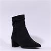 Caprice Tracy Covered Heel Ankle Boot - Black Stretch