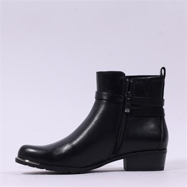 Caprice Kelli Strappy Ankle Boot - Black Leather