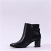 Caprice Francesca Block Heel Buckle Boot - Black Leather