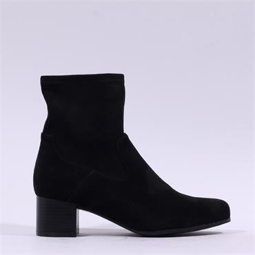 Caprice Narnia Heel Stretch Ankle Boot - Black Stretch