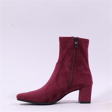 Caprice Audrey Block Heel Ankle Boot - Bordeaux Stretch