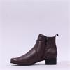 Caprice Gerda Folded Wide Fit Ankle Boot - Bordeaux Leather