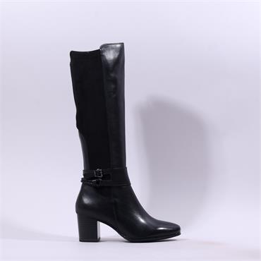 Caprice Francesca Block Heel Long Boot - Black Combi