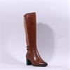 Caprice Francesca Block Heel Long Boot - Cognac Combi