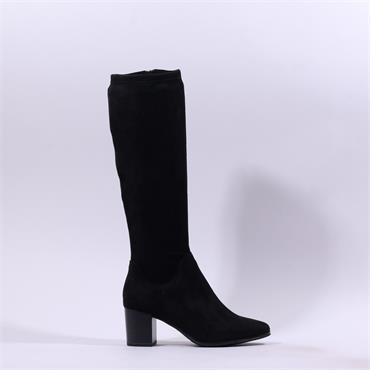 Caprice Francesca Pointed Long Boot - Black Stretch