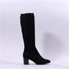 Caprice Francesca Pointed Long Boot - Black Stretch