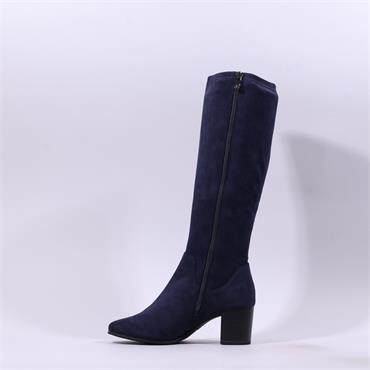 Caprice Francesca Pointed Long Boot - Navy Stretch