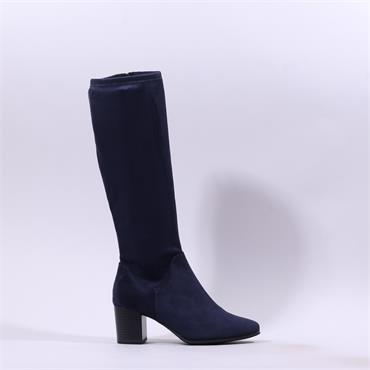 Caprice Francesca Pointed Long Boot - Navy Stretch