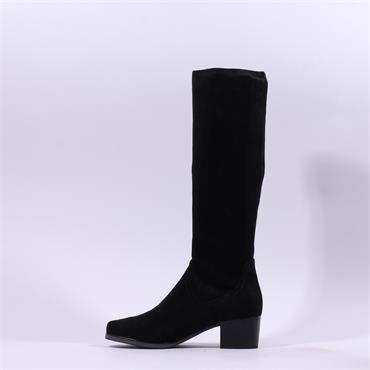 Caprice Kania PullOn BlockHeel Long Boot - Black Stretch