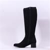 Caprice Narnia Mid Block Heel Long Boot - Black Stretch