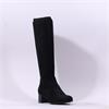 Caprice Narnia Mid Block Heel Long Boot - Black Stretch