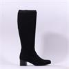 Caprice Narnia Mid Block Heel Long Boot - Black Stretch