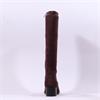 Caprice Narnia Mid Block Heel Long Boot - Dark Brown Stretch