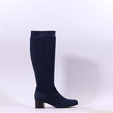 Caprice Narnia Mid Block Heel Long Boot - Navy Stretch