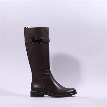 Caprice Kania Snake Strap Long Boot - Dark Brown Leather