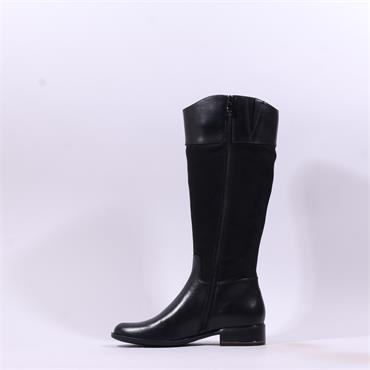 Caprice Kania Flat Buckle Long Boot - Black Combi