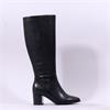 Caprice Francesca Block Heel Long Boot - Black Leather