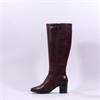 Caprice Francesca Block Heel Long Boot - Bordeaux Leather