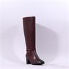 Caprice Francesca Block Heel Long Boot - Bordeaux Leather