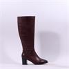 Caprice Francesca Block Heel Long Boot - Bordeaux Leather