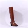 Caprice Francesca Block Heel Long Boot - Cognac Leather