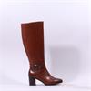 Caprice Francesca Block Heel Long Boot - Cognac Leather