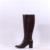 Caprice Francesca Block Heel Long Boot - Dark Brown Leather