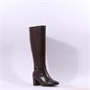 Caprice Francesca Block Heel Long Boot - Dark Brown Leather