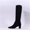 Caprice Tracy Block Heel Point Long Boot - Black Stretch