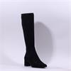 Caprice Tracy Block Heel Point Long Boot - Black Stretch