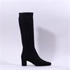 Caprice Tracy Block Heel Point Long Boot - Black Stretch