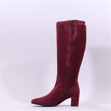 Caprice Tracy Block Heel Point Long Boot - Bordeaux Stretch
