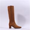 Caprice Tracy Block Heel Point Long Boot - Brown Stretch