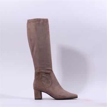 Caprice Tracy Block Heel Point Long Boot - Cafe Stretch