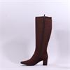 Caprice Tracy Block Heel Point Long Boot - Dark Brown Stretch