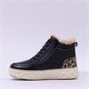 Caprice Daphne Fleece Tex Sidezip Bootie - Black Leopard